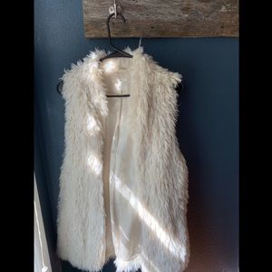 White Faux-Fur Vest